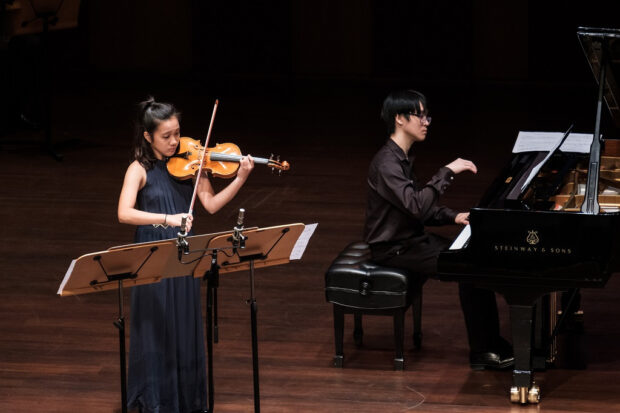 Alyssa Goh and Sean Gan, prize winners of NPVC in Childhood Games through Music.