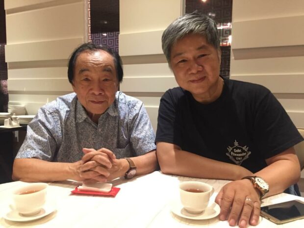 With maestro Choo Hoey (left) when they caught up in Singapore in 2019; Choo had returned to Singapore to celebrate its 40th anniversary by leading an SSO concert.