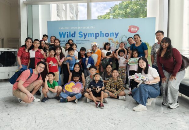 Families from Be Kind SG at SSO's Wild Symphony concert.