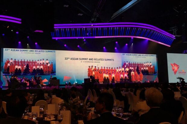 Singapore Symphony Children's Choir on stage for the closing performance for the ASEAN Summit gala dinner