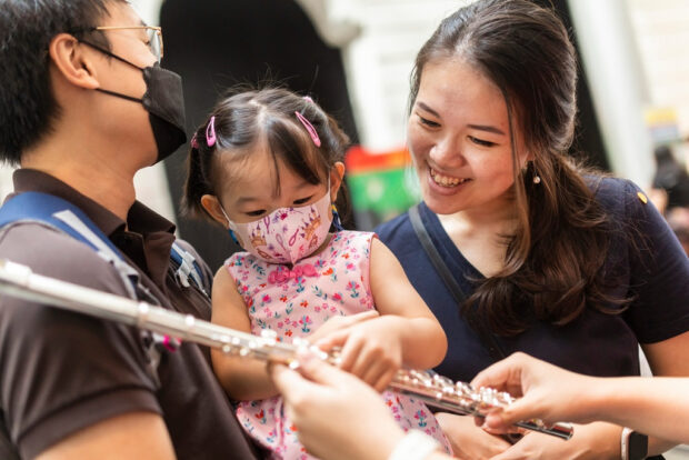 The little ones engaged in pre-show activities such as the instrument petting zoo, with many coming up close with the instruments for the very first time.