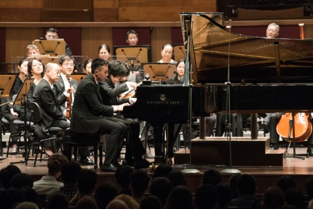 President’s Young Performers Toby Tan and Adrian Tang, performing the four-hand rendition of Khachaturian’s Sabre Dance from Gayane.