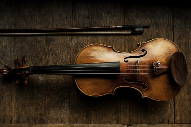 Rachel’s violin, the Joseph Guarnerius del Gesu (Cremona 1742), known as “ex-Bazzini, ex-Soldat”. Rachel’s violin is on lifetime loan from an anonymous patron.

Rachel’s violin, the Joseph Guarnerius del Gesu (Cremona 1742), known as “ex-Bazzini, ex-Soldat”. Rachel’s violin is on lifetime loan from an anonymous patron.